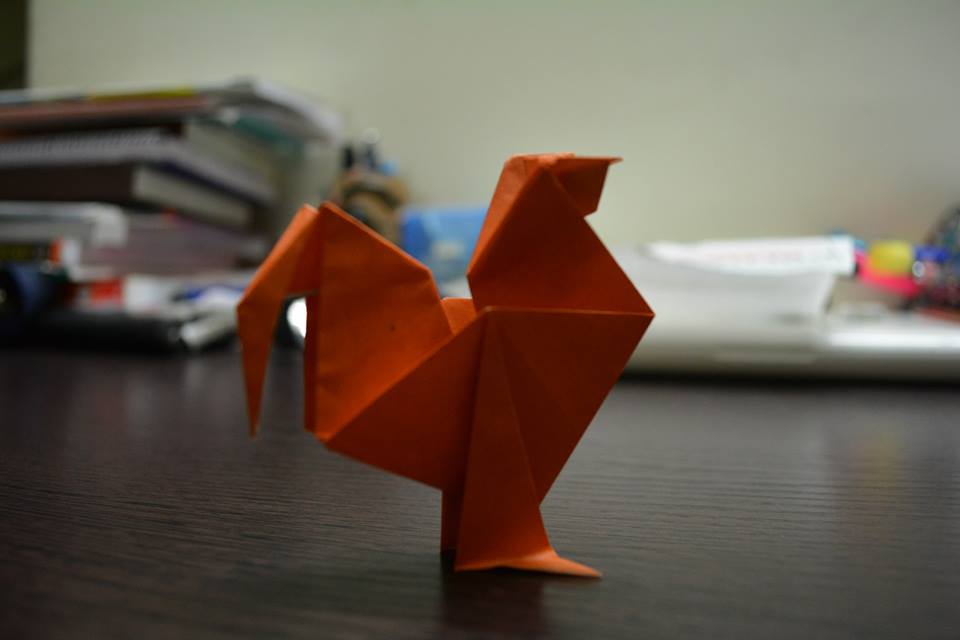 Origami rooster