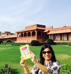What happens when an author visits the setting of her book, Fatehpur Sikri